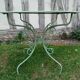 Salon de jardin 1 table 4 fauteuils fer forgé ancien vert Provence