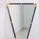 Modern Black Lacquer Metal Triangle Mirror, 1970s