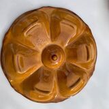 6 oyster plates, for 6 oysters, vintage glazed ceramic slip