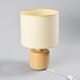 Table lamp in solid elm, France, circa 1970.