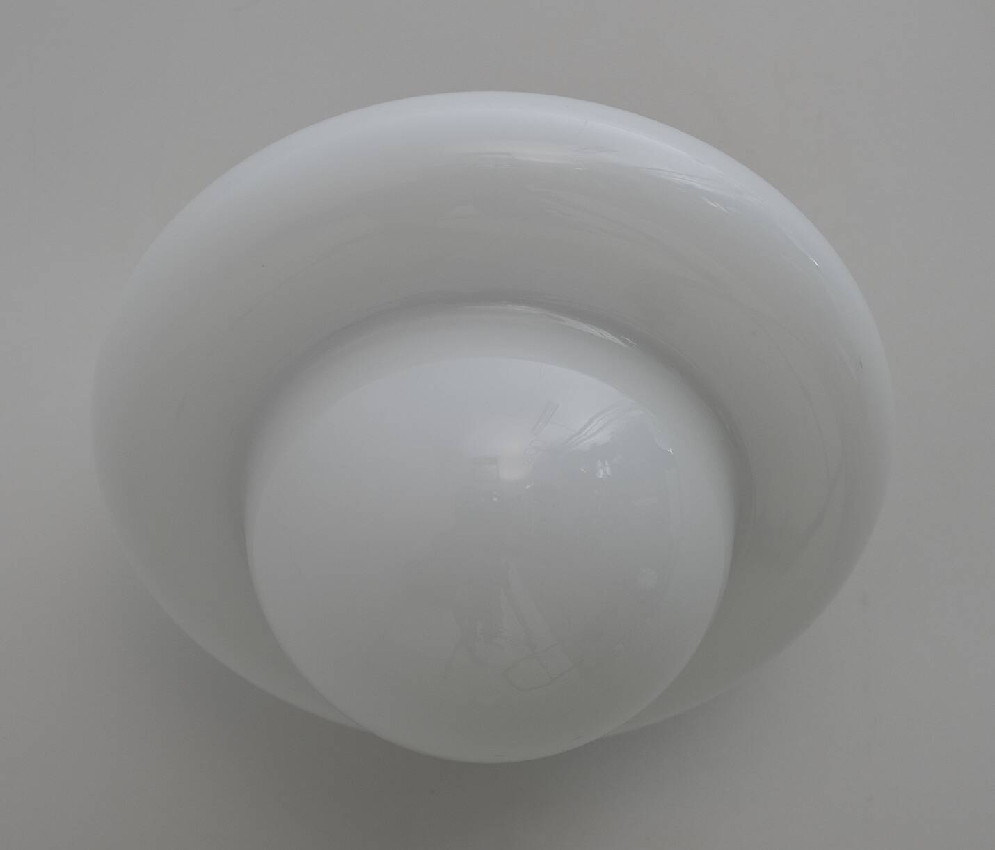 Pair of Mid-Century Modern Italian Opaline Glass and Wood Sconces, 1960s