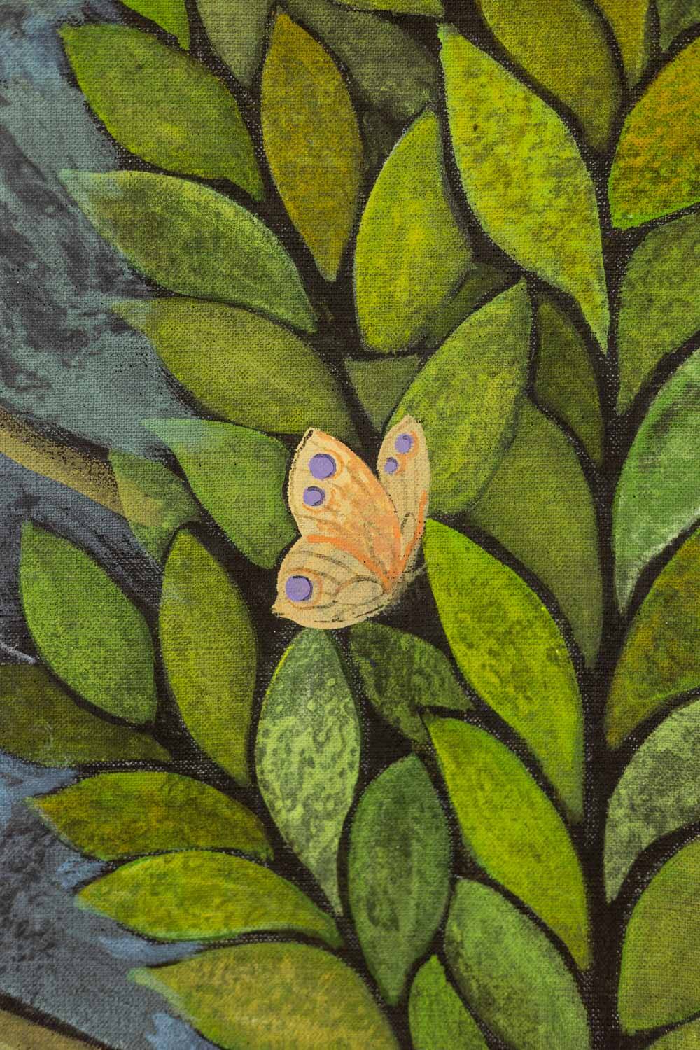 Large acrylic painting on linen canvas. Contemporary work.