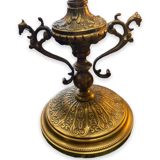 Paire de vasse cornet en bronze et cristal