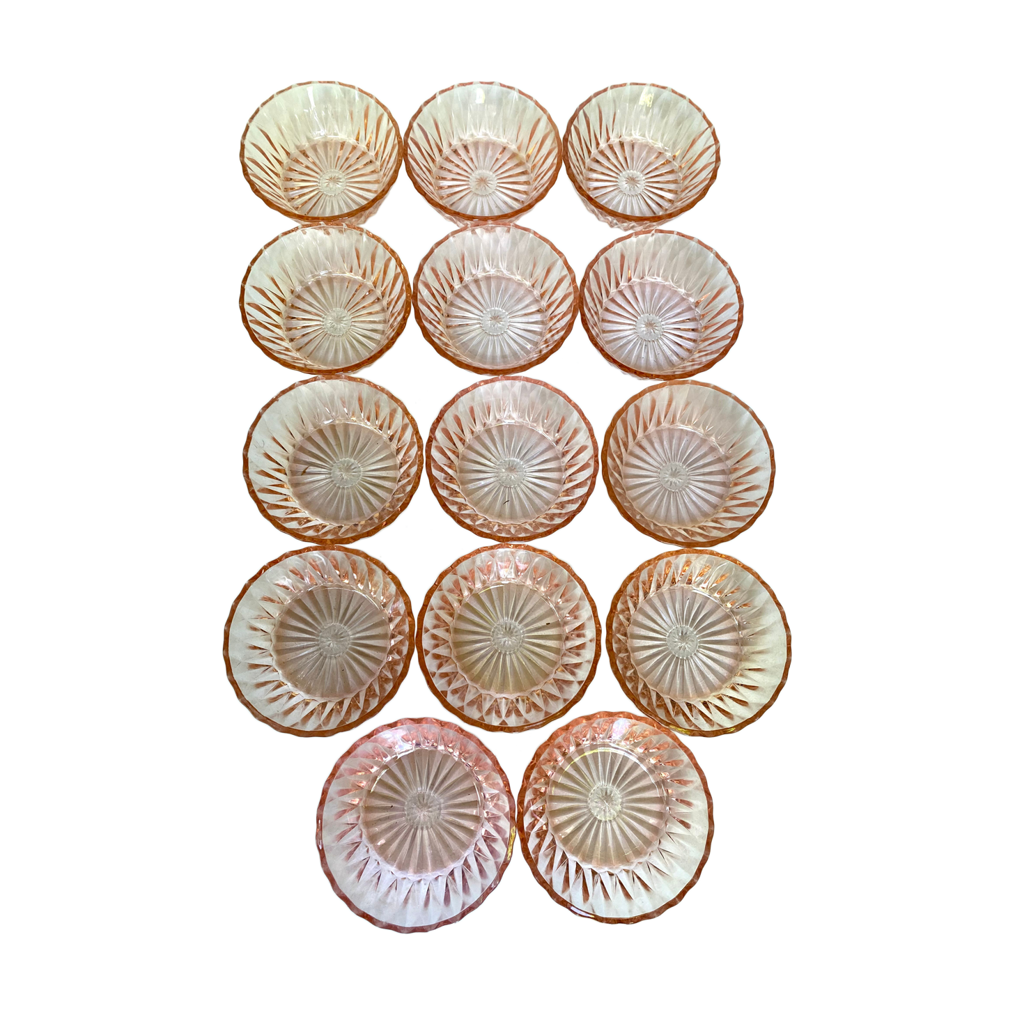 Vintage pink glass ramekins