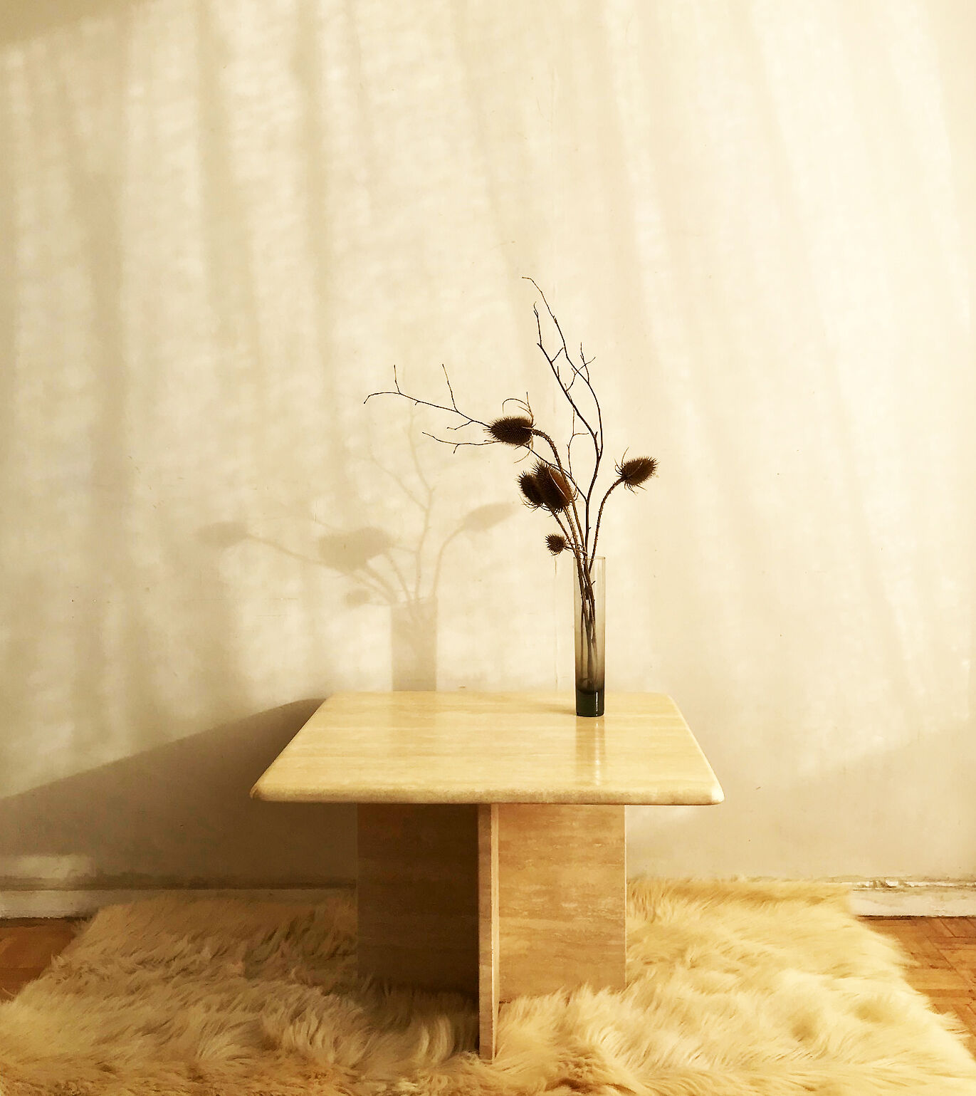 Square travertine coffee table - 60 x 60 cm