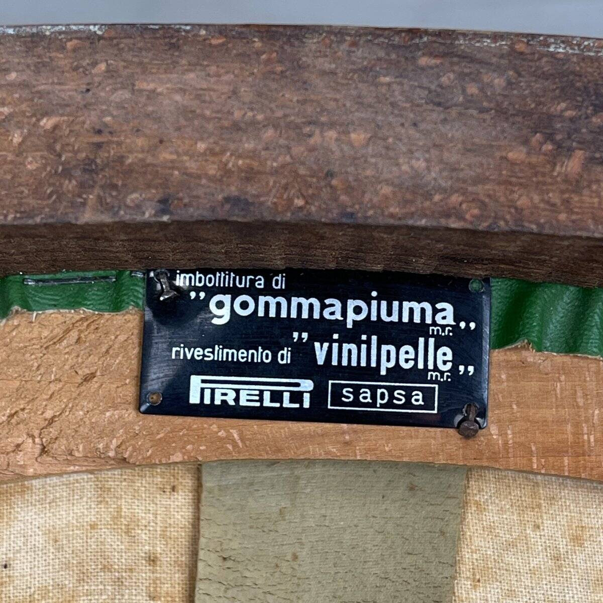 Vintage dining chairs by Pirelli Sapsa, Italy 1950s, set of 4.