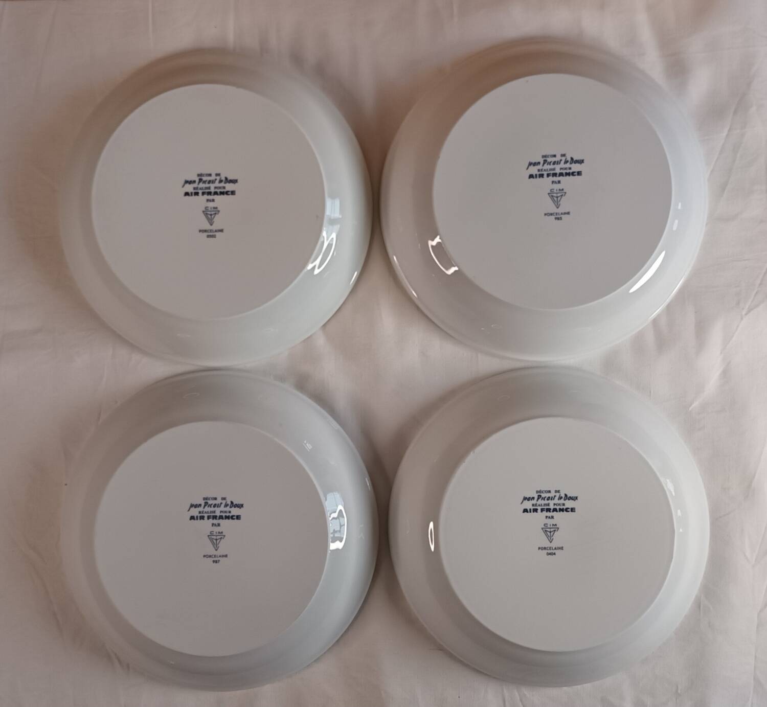 Jean Picart le Doux soup plates for Air France