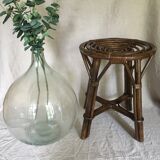 Vintage brown rattan tabout