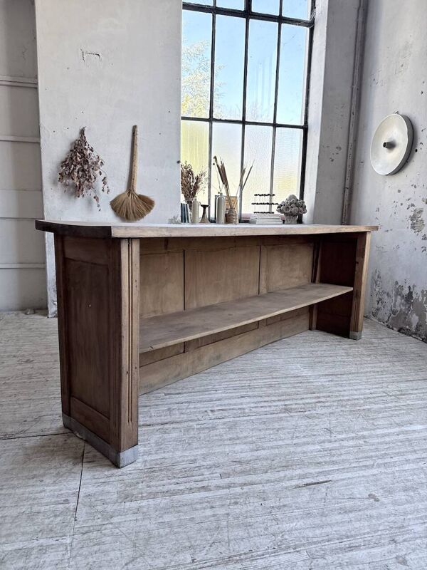 Comptoir de commerce noyer 2m5