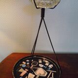 Tripod stand ashtray with vintage top and crystal ashtray