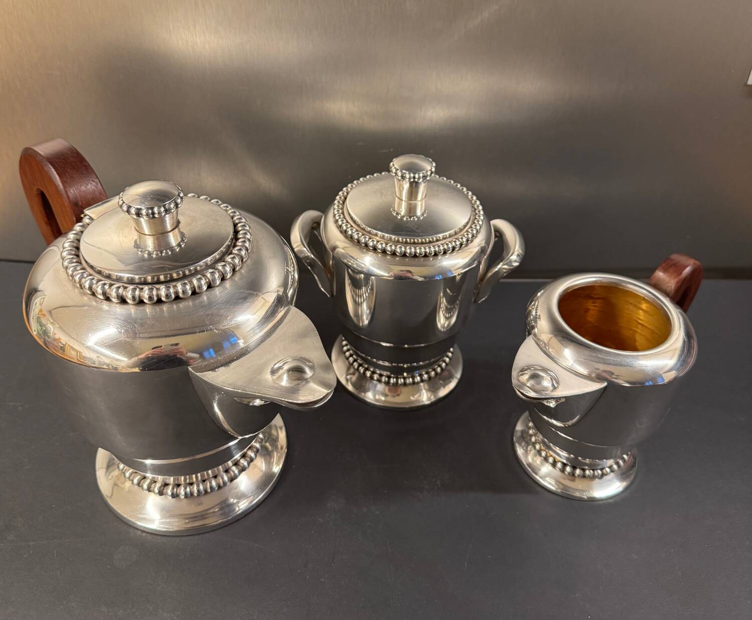 Silver-plated metal coffee service, Art Deco