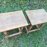 Pair of Louis XIII oak stools