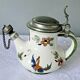 Ceramic belly pitcher lid and spout closed capodimonte chimeric decoration