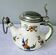 Ceramic belly pitcher lid and spout closed capodimonte chimeric decoration