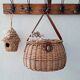 Panier ou besace de pêcheur en rotin