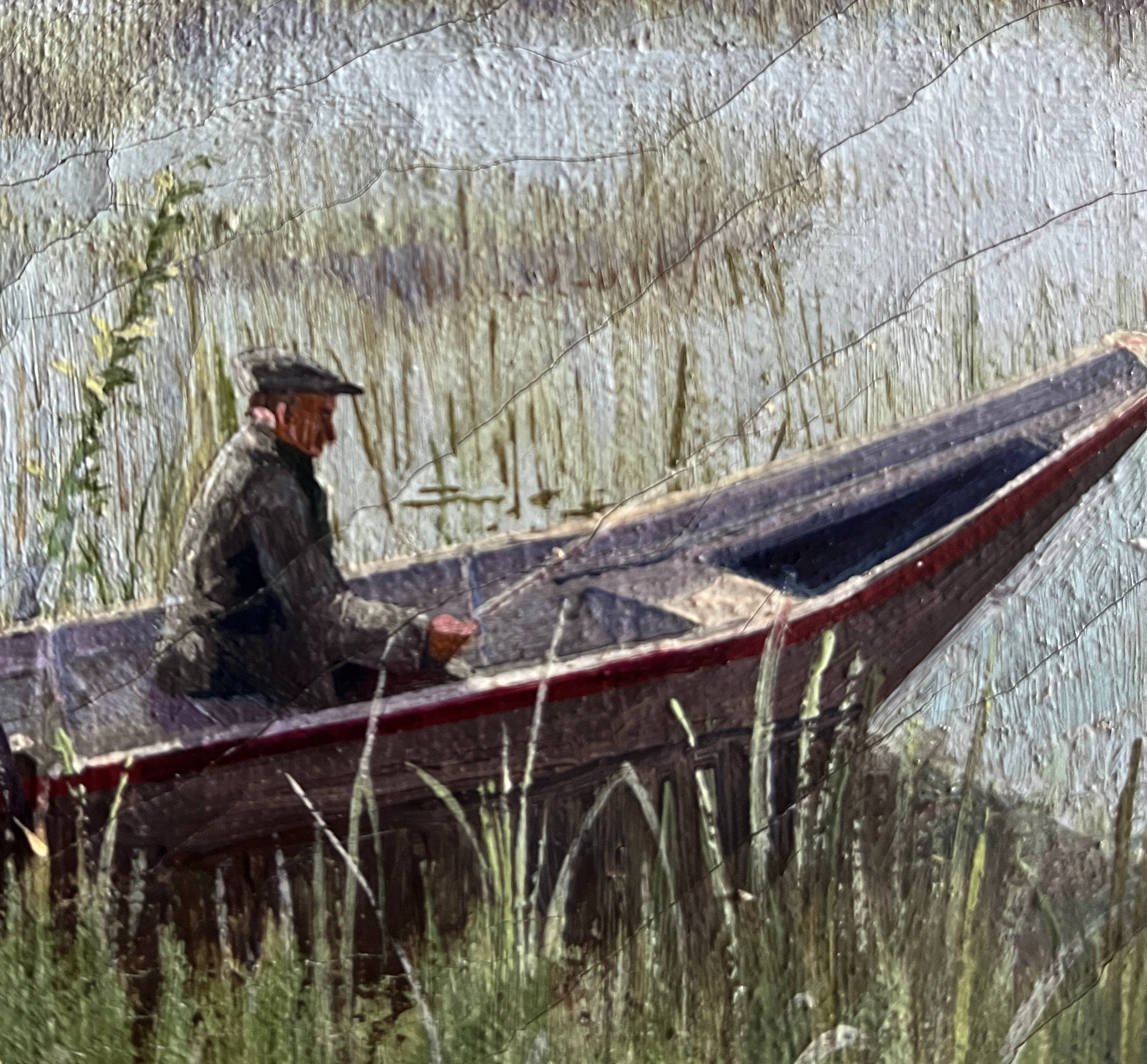 HST painting "The Fisherman" signed A. Maffié early 20th century
