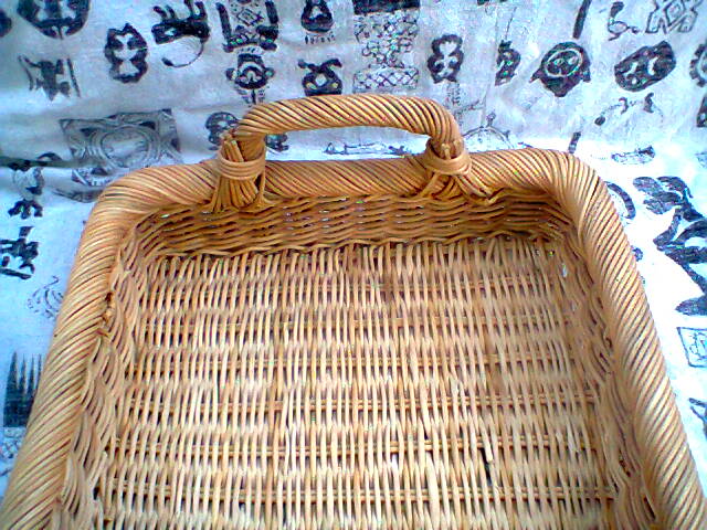 Vintage rattan tray