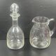 Carafe and water pot crystal cut 20th decanter, guest room decor