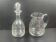 Carafe and water pot crystal cut 20th decanter, guest room decor
