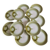 Set of 12 fish plates from the Moulin des Loups factory in Orchies