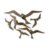 Wall Decoration Set 6 X Seagull / Swallow / Bird. Brass 70 / 80s