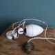 Adjustable "rise and fall" suspension, opaline and porcelain rise and fall