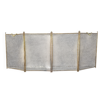 Antique fireplace screen from the 19th century, Napoleon III spark guard.