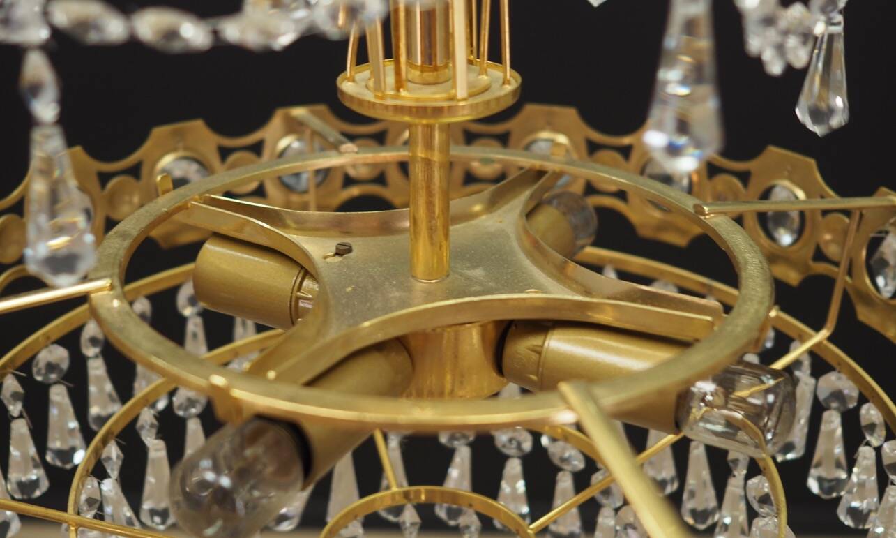 Brass chandelier, Danish design, 1970s, production: Denmark