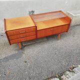Vintage chest of drawers 3 drawers 1 flap