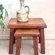 Vintage brutalist eiken nesting tables 1970’s