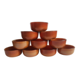 Set of 10 brown ramekins Arcopal Vintage volcano