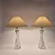 Elegant pair of table lamps The Modern Scandinavian Modern with Orrefors glass and brass.