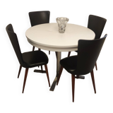 Set of 4 Baumann black chairs