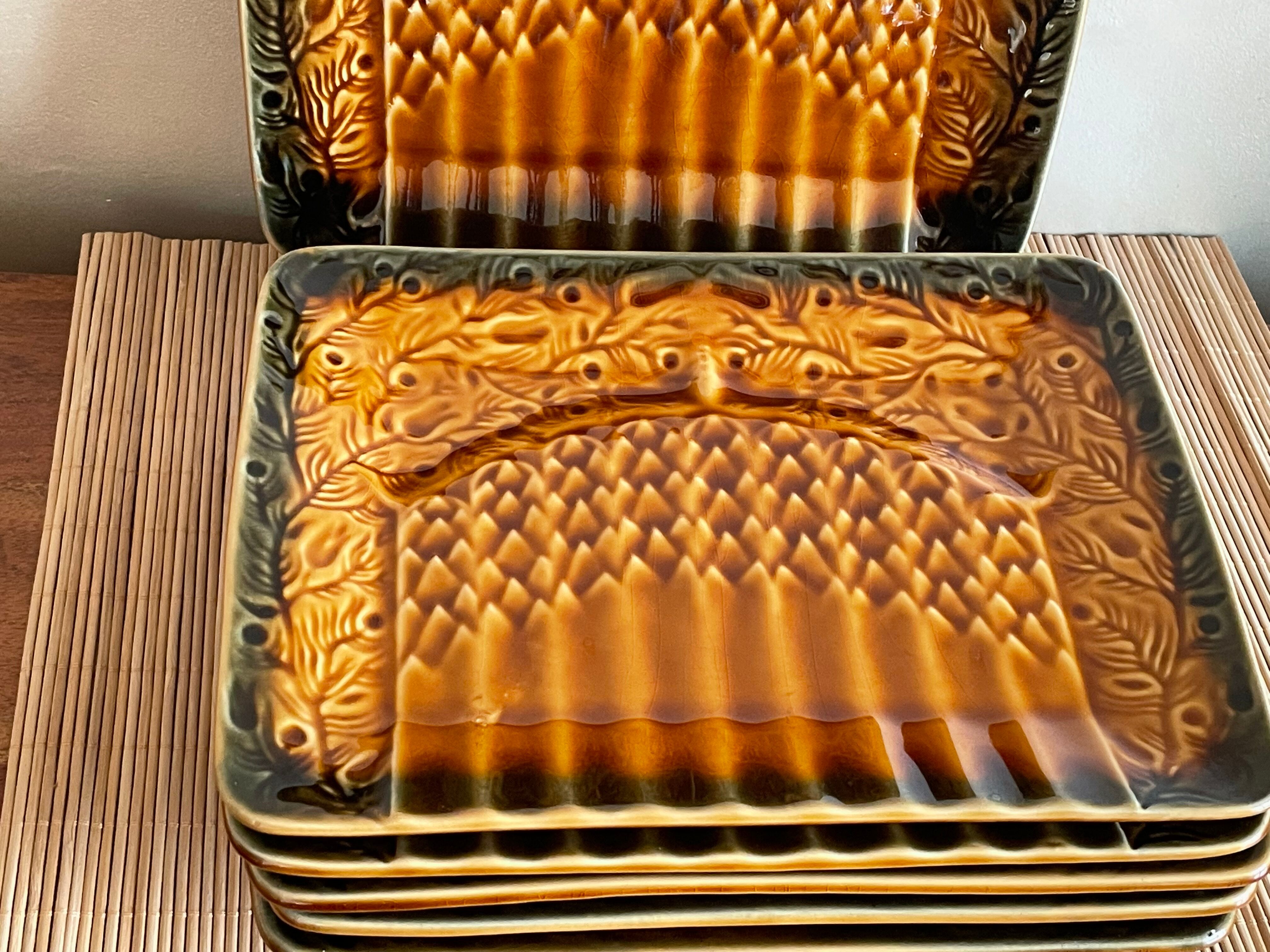 6 plates Asparagus Sarreguemines