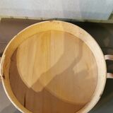 Large wood and leather tray Morocco