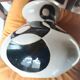 Ceramic ball vase with black and white circles Art Deco Italy Vintage 1940