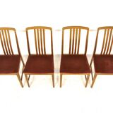 Set of 4 Scandinavian walnut chairs, Sweden, 1960