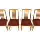 Set of 4 Scandinavian walnut chairs, Sweden, 1960