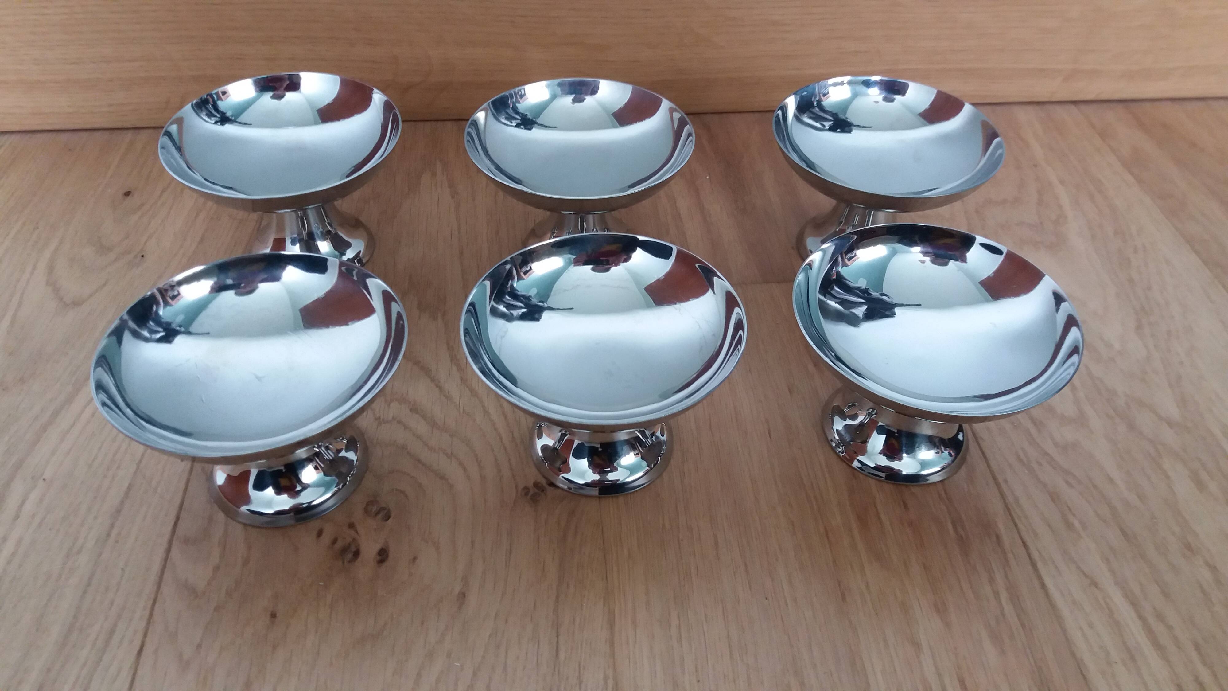 Guy Degrenne stainless steel ice cream cups