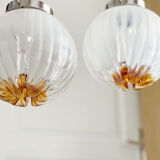 Mazzega Maxi globe pendant lights in Murano glass