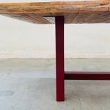 Handmade table and top, made with recycled fir materials