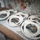 Set of 6 flat plates Sarreguemines model Obernai
