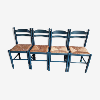 4 vintage mulched chairs
