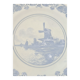 Old wall plate in blue Delft pottery