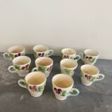 10 tasses barbotine, pensées