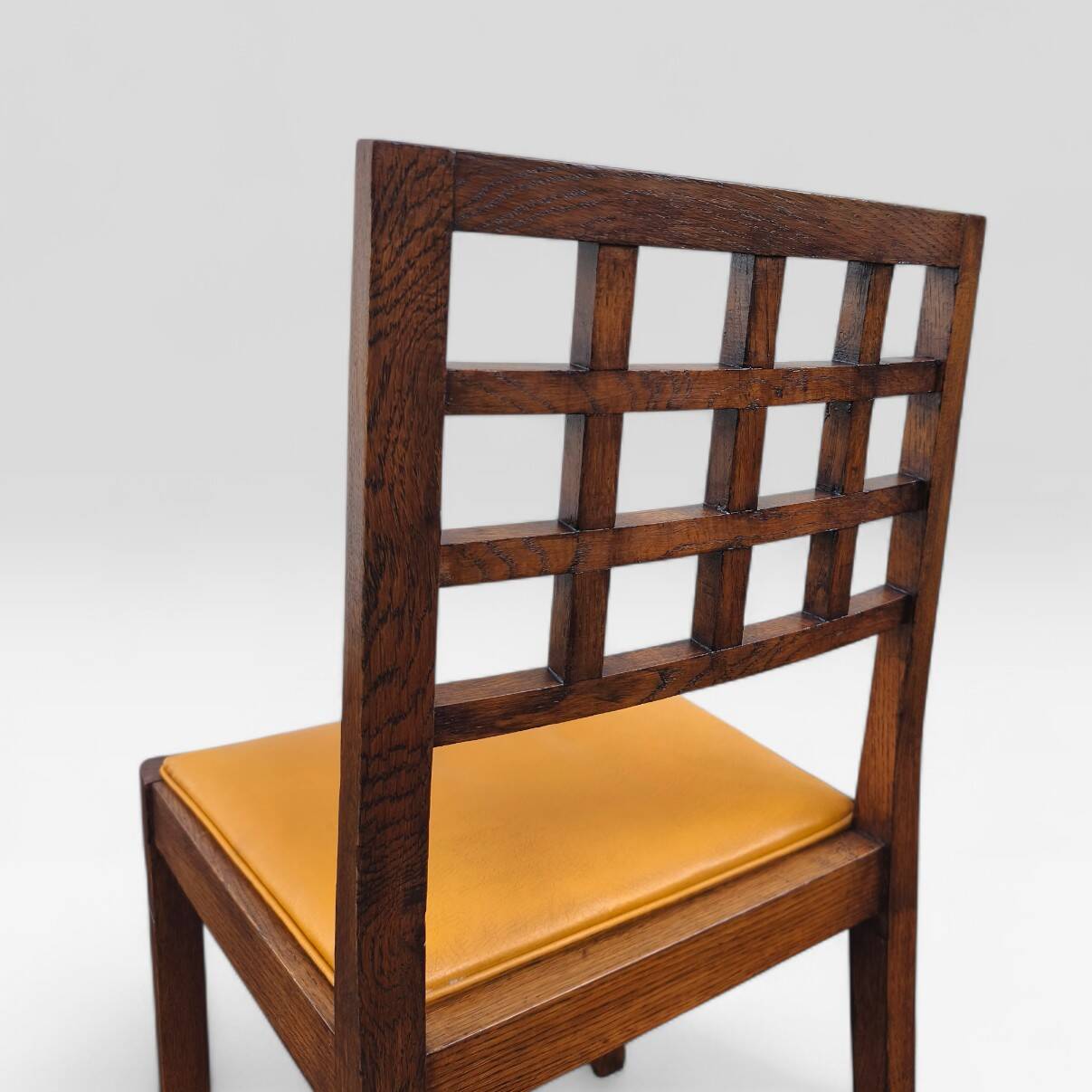 Solid oak chair, Victor Courtray, Art Deco, 1930