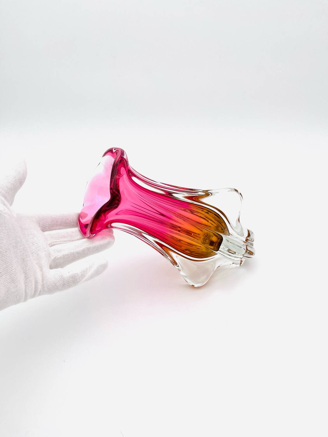 Organic Vase - Sommerso - Josef Hospodka - Bohemian Crystal - Circa 60