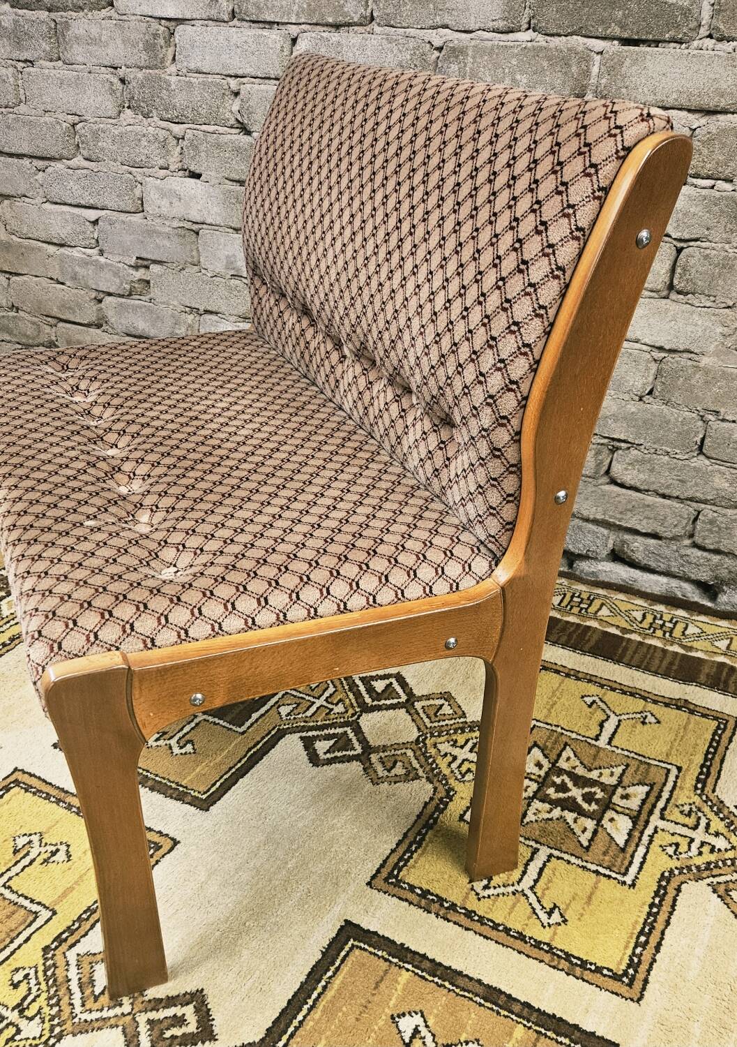 Scandinavian 2-seater bench 1970 vintage