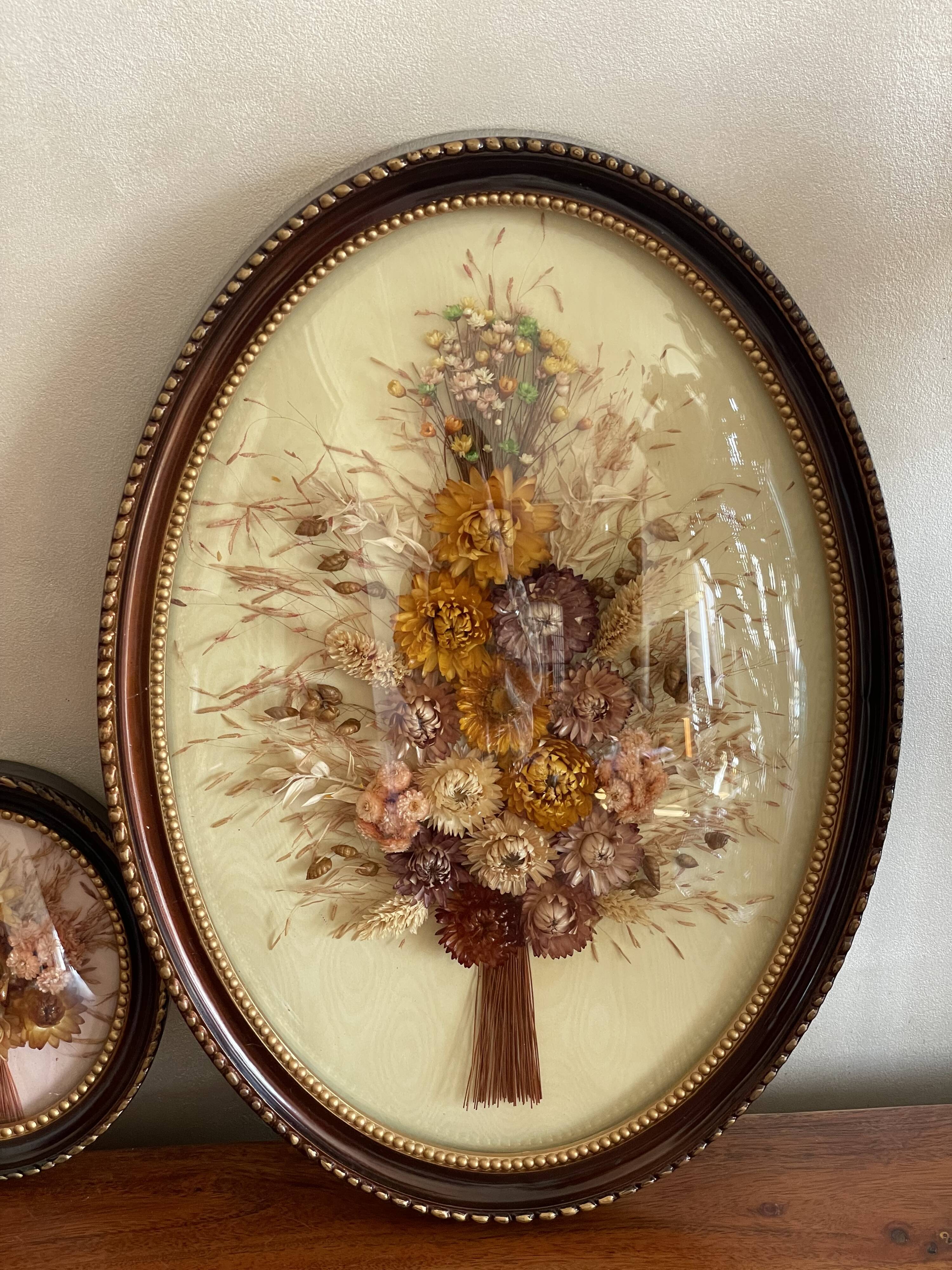 Duo of dried flower bouquet frames