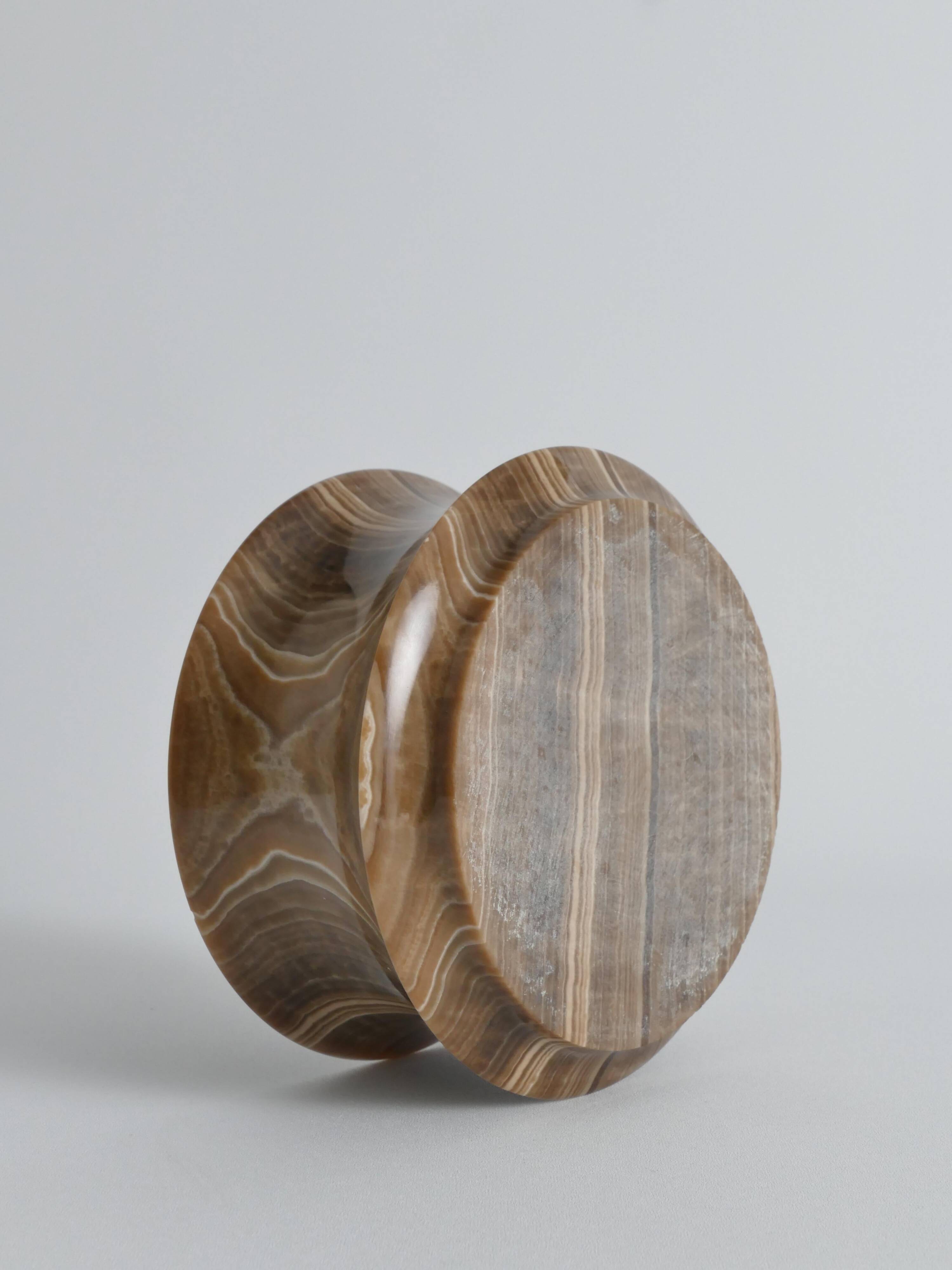 Hand Turned Brown Onyx Bowl, Greece, 1970s